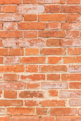Texture of a old red brick wall background