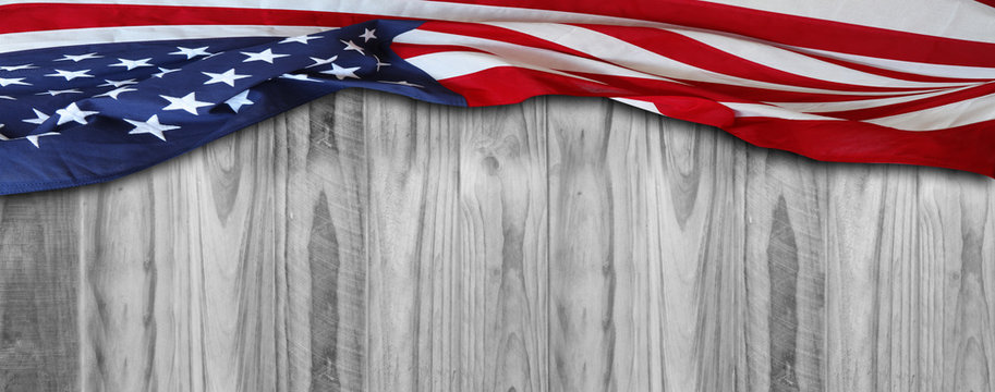American flag on boards