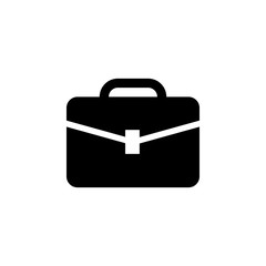 The icon of portfolio, briefcase, schoolbag, brief-bag. Simple flat icon illustration of portfolio, briefcase, schoolbag, brief-bag for a website or mobile application on white background