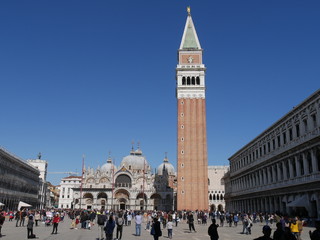 Venezia - basilica di San Marco e campanile in piazza San Marco - obrazy, fototapety, plakaty