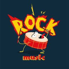 Image of crazy drum in rock style.
