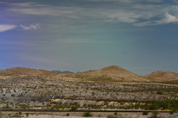 Fototapeta na wymiar Desert from New Mexico to Arizona Miles of sand and desert 