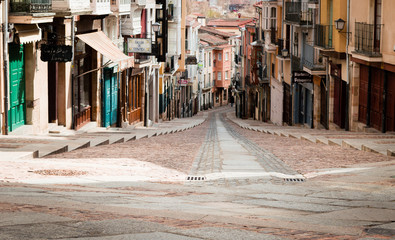 Fototapeta premium Balborraz street, in Zamora, part of the way to Santiago and the silver route.