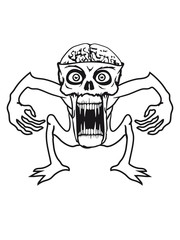 klein zombie monster gehirn halloween horror gruselig ekelig gefährlich böse schreien hässlich alien hölle dämon comic cartoon clipart hässlich cool