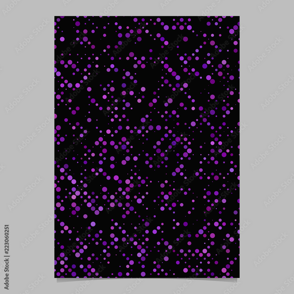 Poster dot pattern poster template - vector page background with purple dots