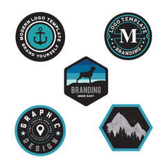 Obraz premium Badge Style Graphic Design Logo Vector Pack for Branding Business Startup