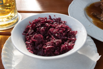 Blaukraut Rotkohl in Biergarten