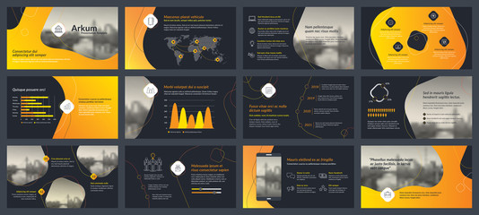 Elements of infographics for presentations templates. Annual report, leaflet, book cover design. Brochure layout, flyer template design. Corporate report, advertising template in vector Illustration. 