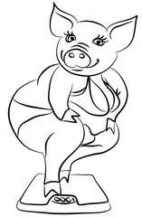 2019, animal, pigs, pig, symbol year, happy new year, new, new year 2019, art, symbol, pig vector, symbol of the year, calendar, calendars, background, card, cartoon, coloring, character,christmas