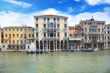 Beautiful views of the Grand Canal in Venice, Italy