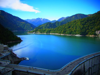 Obraz na płótnie Canvas Kurobe dam in Japan