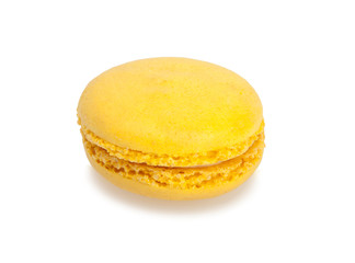 yellow macaroon isolated on the white background