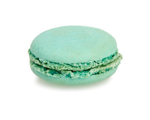 blue macaroon isolated on the white background