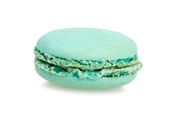 blue macaroon isolated on the white background