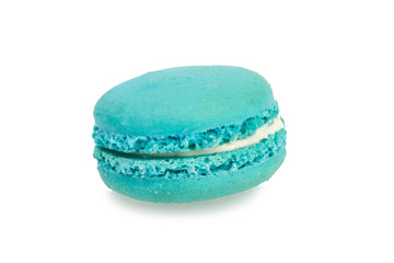 blue macaroon isolated on the white background