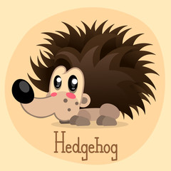 Adorable hedgehog in modern flat style. Vector.