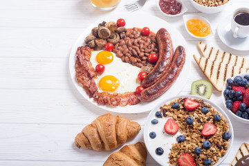 Healthy balanced english breakfast