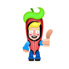 Red hot chili peppers. Vector illustration on white background