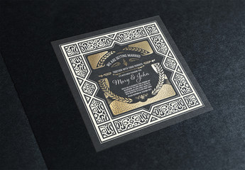 Wedding Invitation Layout with Ornamental Elements
