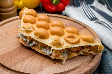 Hong Kong waffles with chicken