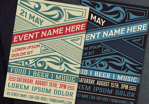 Event Poster Layout with Ornamental Elements