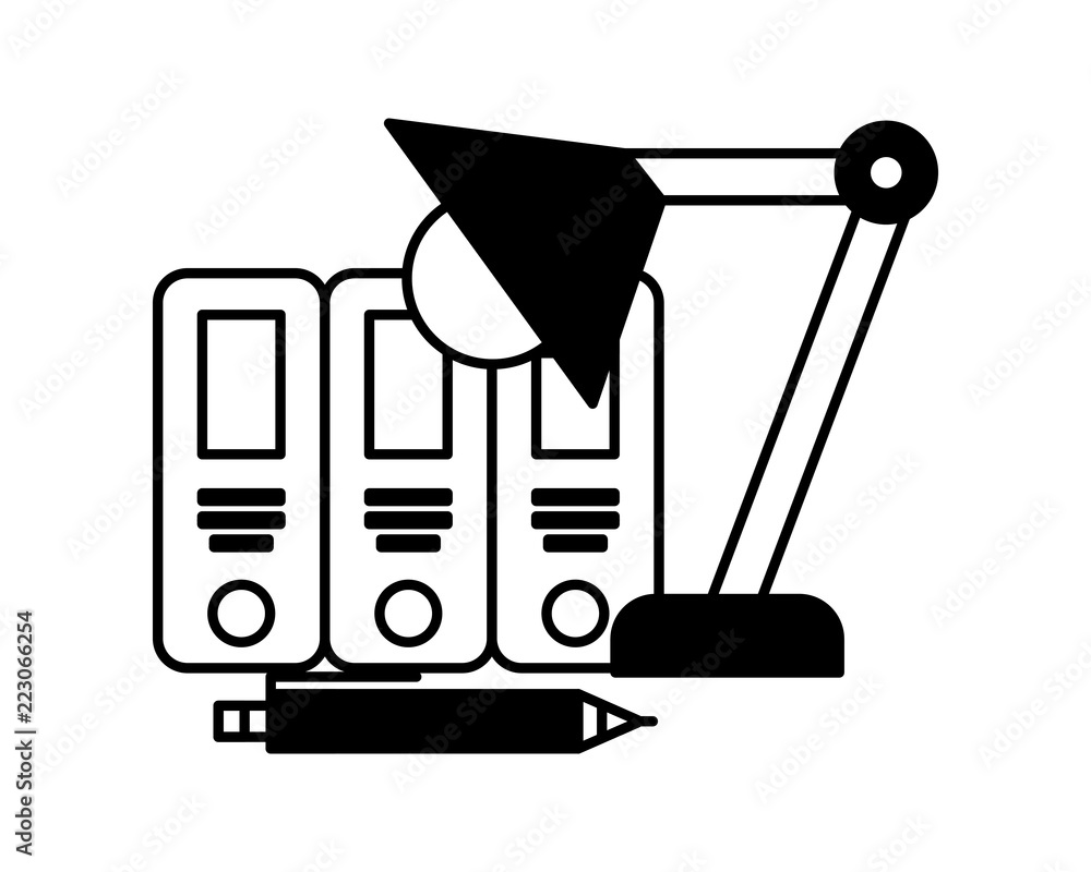 Poster organizing folder with lamp