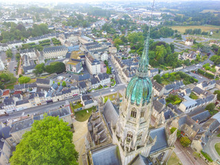 Bayeux Cathedral Aerial, Normandy, France