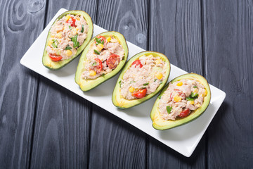Avocado stuffed with salad