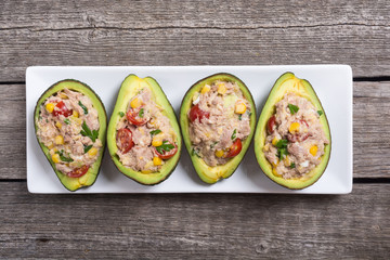Avocado stuffed with salad