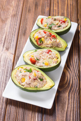 Avocado stuffed with salad