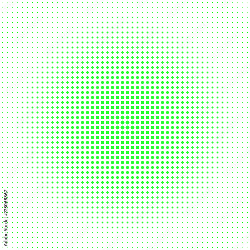 Poster retro halftone dot background pattern design from green circles