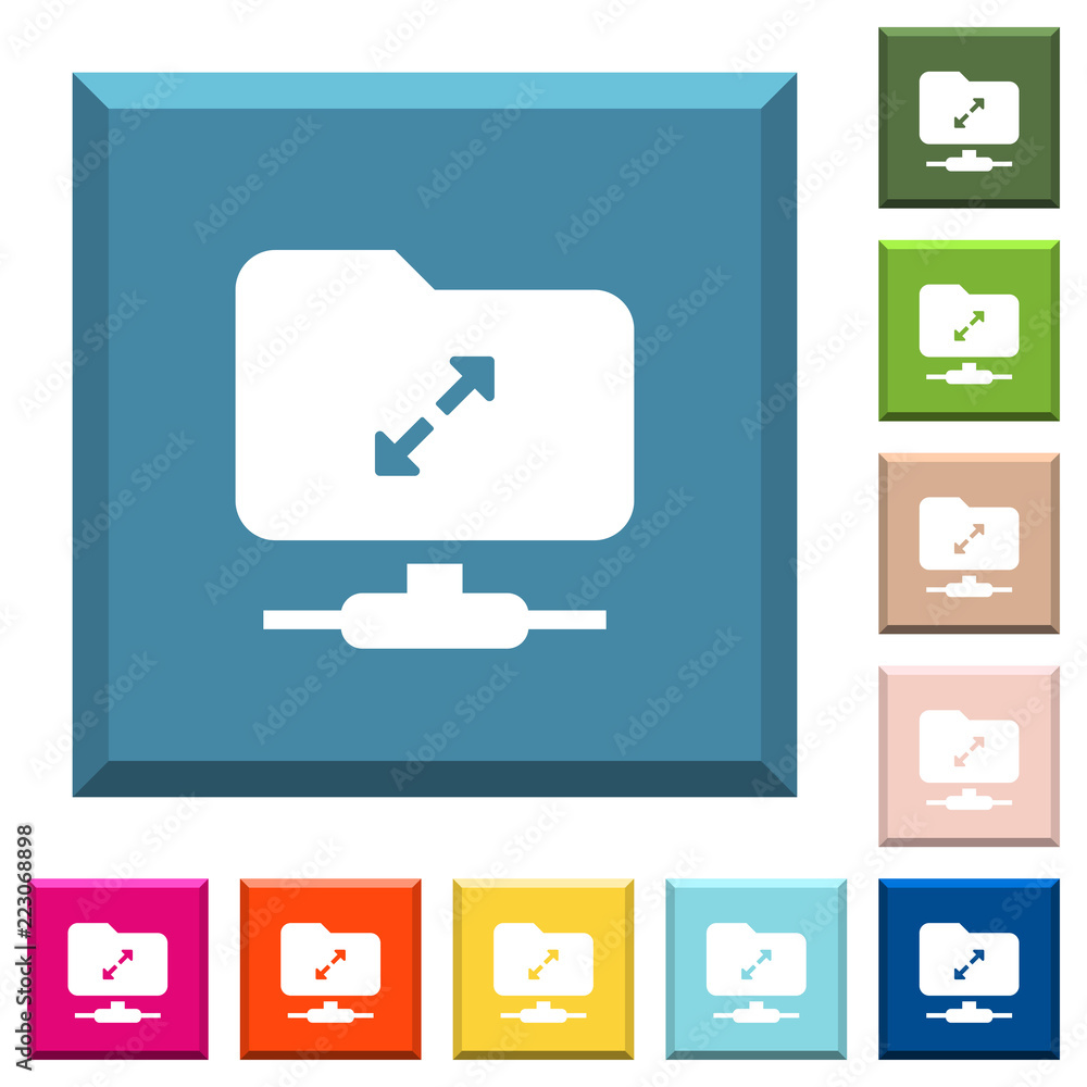 Poster ftp uncompress white icons on edged square buttons