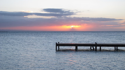 sunset by the dock