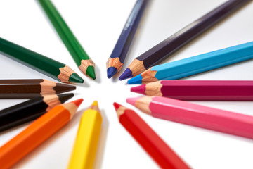 Naklejka premium wood color pencils