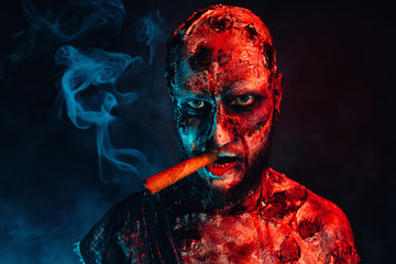 zombie smoking a cigar