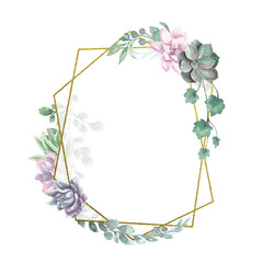 Watercolor Geometric Frame