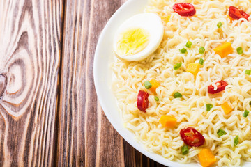Instant noodles in bowl