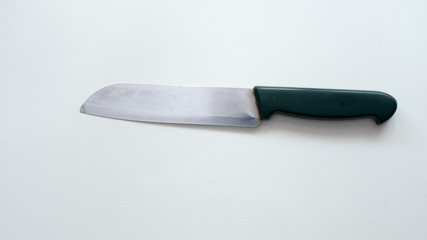 Kitchen knife on white background