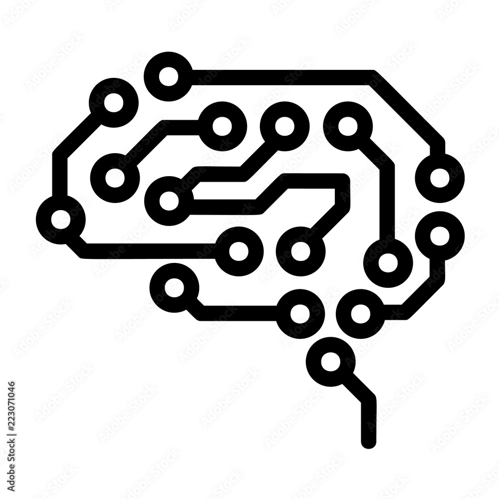 Poster future brain icon. outline future brain vector icon for web design isolated on white background