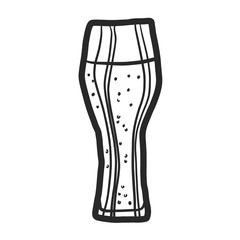 Ale beer glass icon. Hand drawn illustration of ale beer glass vector icon for web design