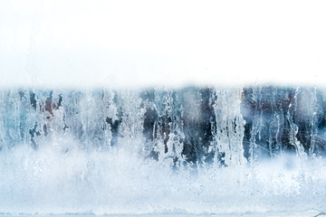 Frozen drops on the window