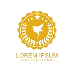 Luxury bird logo design template and emblem made with leaves and - luxury beauty spa concepts - natural badge for cosmetics