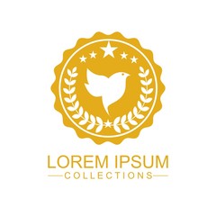Luxury bird logo design template and emblem made with leaves and - luxury beauty spa concepts - natural badge for cosmetics