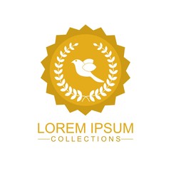 Luxury bird logo design template and emblem made with leaves and - luxury beauty spa concepts - natural badge for cosmetics