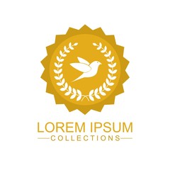Luxury bird logo design template and emblem made with leaves and - luxury beauty spa concepts - natural badge for cosmetics
