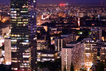 Panorama of the city at night