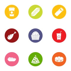 Chunk icons set. Flat set of 9 chunk vector icons for web isolated on white background