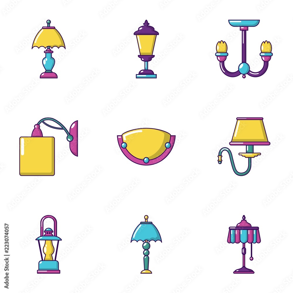 Poster torch icons set. cartoon set of 9 torch vector icons for web isolated on white background