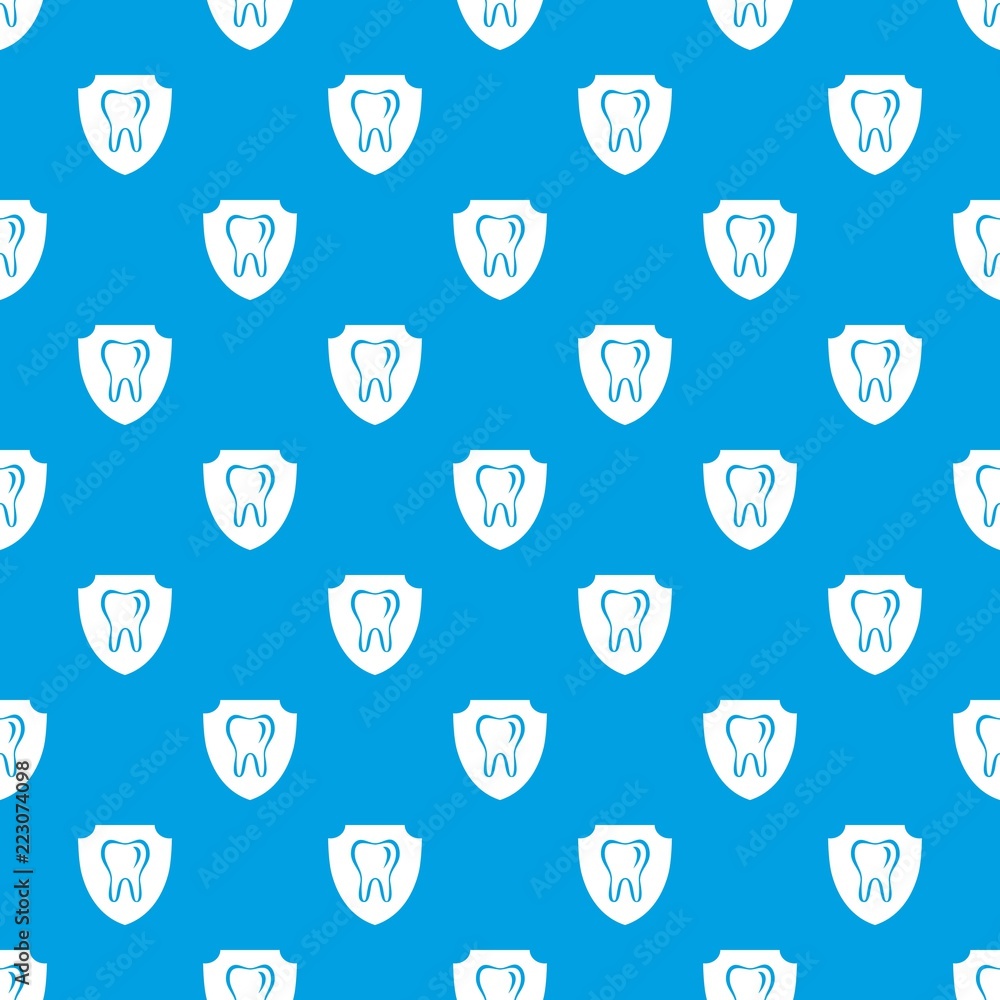 Poster tooth protection pattern vector seamless blue repeat for any use