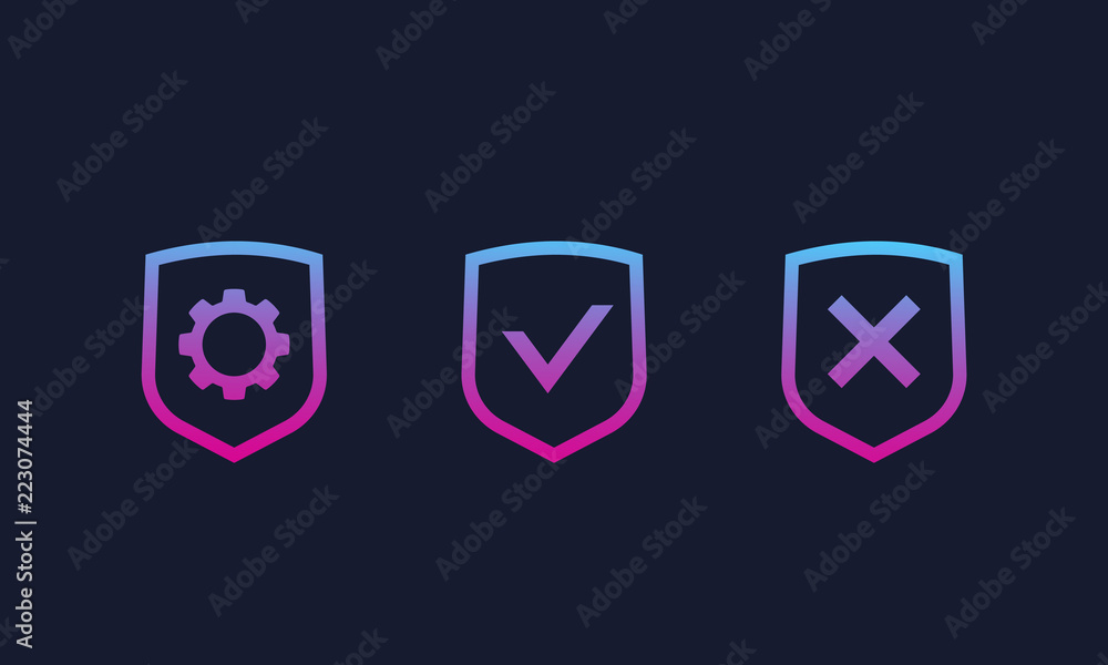 Canvas Prints privacy protection control vector icons